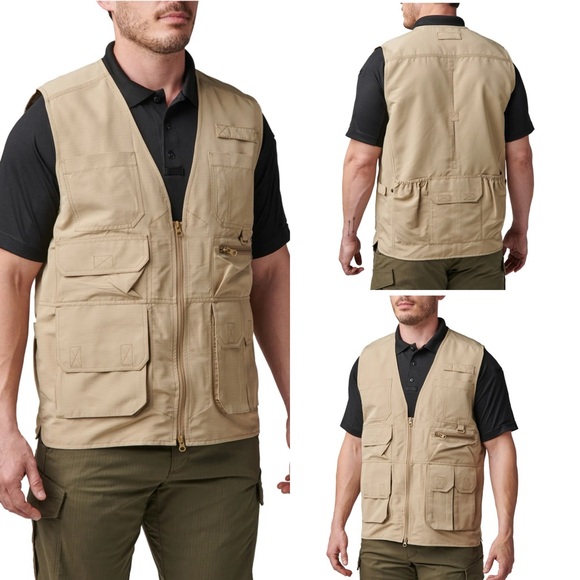 5.11 Tactical Other - 5.11 Tactical Fast-Tac Vest khaki beige size 2XL zip pockets ripstop ems XXL
